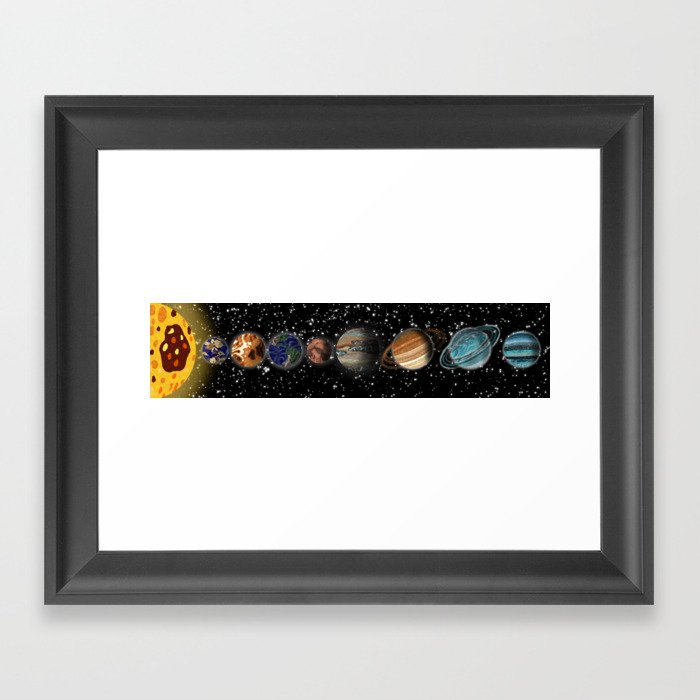 Cartoon solar system Framed Art Print