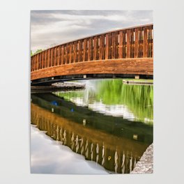 Loose Park Footbridge Reflection Panorama - Kansas City Missouri Poster