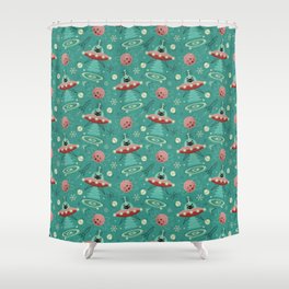 Atomic Cats in Space - ©studioxtine Shower Curtain
