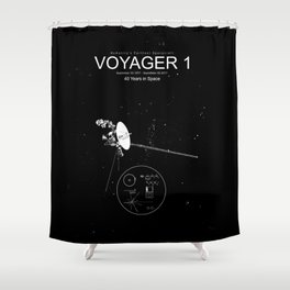 Voyager 1-Humanity's Farthest Spacecraft-40 Years in Space Shower Curtain