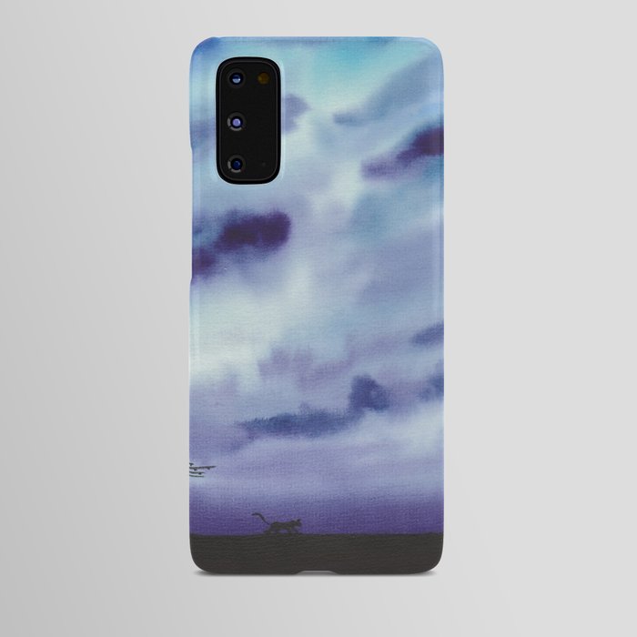 Watercolor Cat on the Roof Android Case