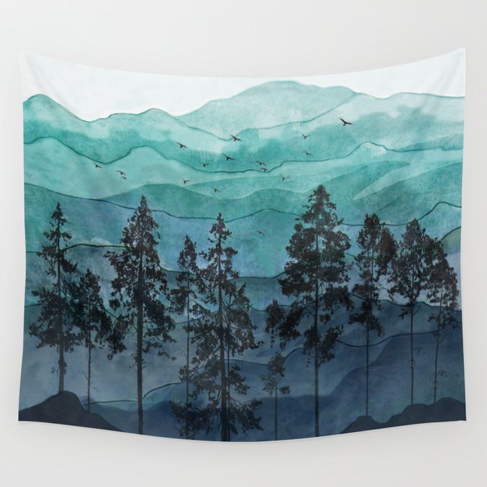 Mountains II Wall Tapestry