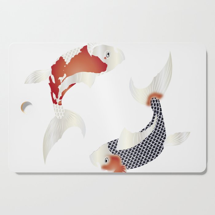 Japanese style two artistic carp Cutting Board