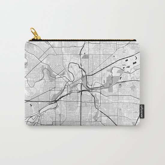 Fort Worth Map Gray Carry-All Pouch