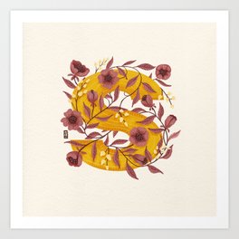 The Letter S with Florals Art Print