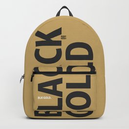 blk gld oro Backpack | Comic, Pop Art, Gold, Pattern, Digital, Typography, Black, Black And White, Graphicdesign 