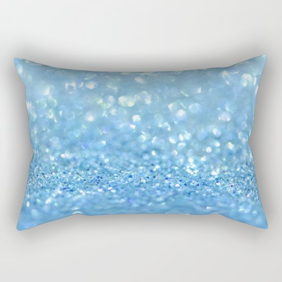 Sparkling Baby Sky Blue Glitter Effect - on #Society6 Rectangular Pillow