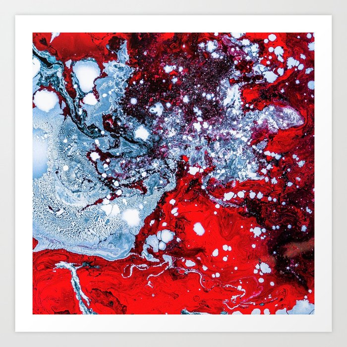 Red And Silver In Abstract Art Print By Jeanpaulferro Society6