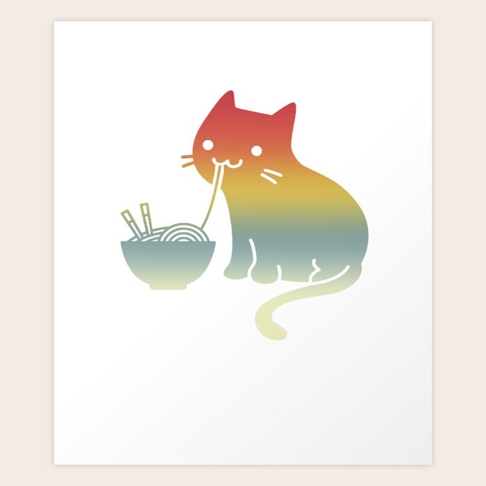 Vintage Kawaii Cat Japanese Anime Cute Art Print By Duythetees Society6