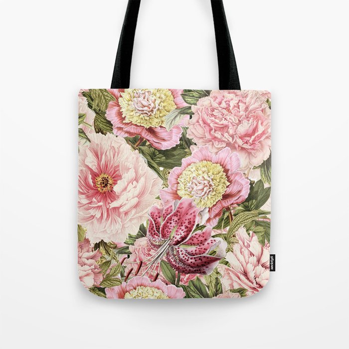 Vintage & Shabby Chic Floral Peony & Lily Flowers Watercolor Pattern ...