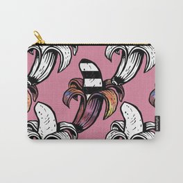 Pink Coral Groovy Banana Outlined Print Tropical Pattern Carry-All Pouch | Pink, Bestseller, Maga, Travel, Lgbt, Digital, Patterntropical, Backtoschool, Travelbag, Tropicalprint 