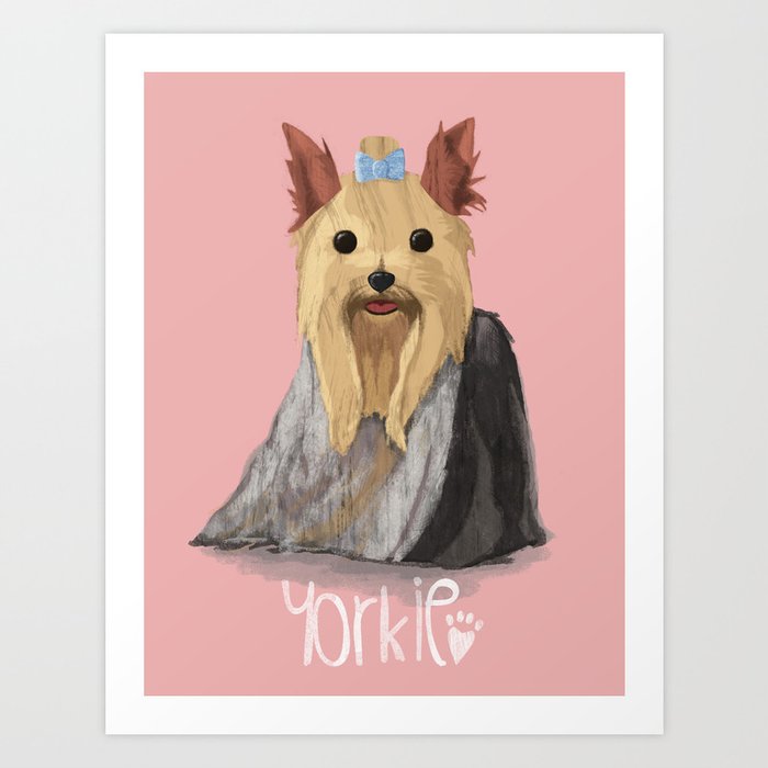 A Dogs Life Yorkie Long Haired Art Print By Letmeillustrate