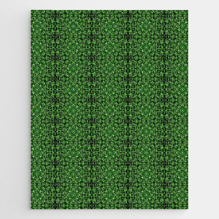 Liquid Light Series 25 ~ Green Abstract Fractal Pattern Jigsaw Puzzle