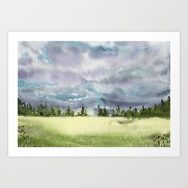 Ethereal Vista | Watercolor Landscape Art Print