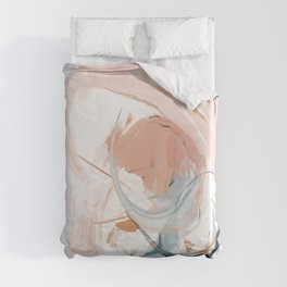 Pink Swirls On Sunday | Abstract Mixed Media Design Duvet Cover