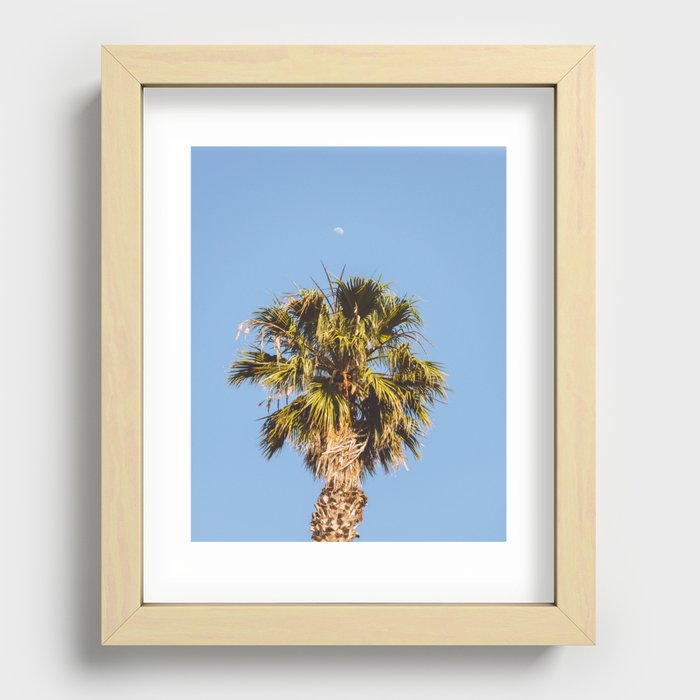 Palm Tree Moon Recessed Framed Print