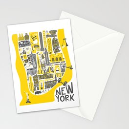 Manhattan New York Map Stationery Card