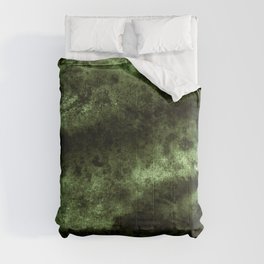 Dark Green Abstraction In Water Color #1 Comforter