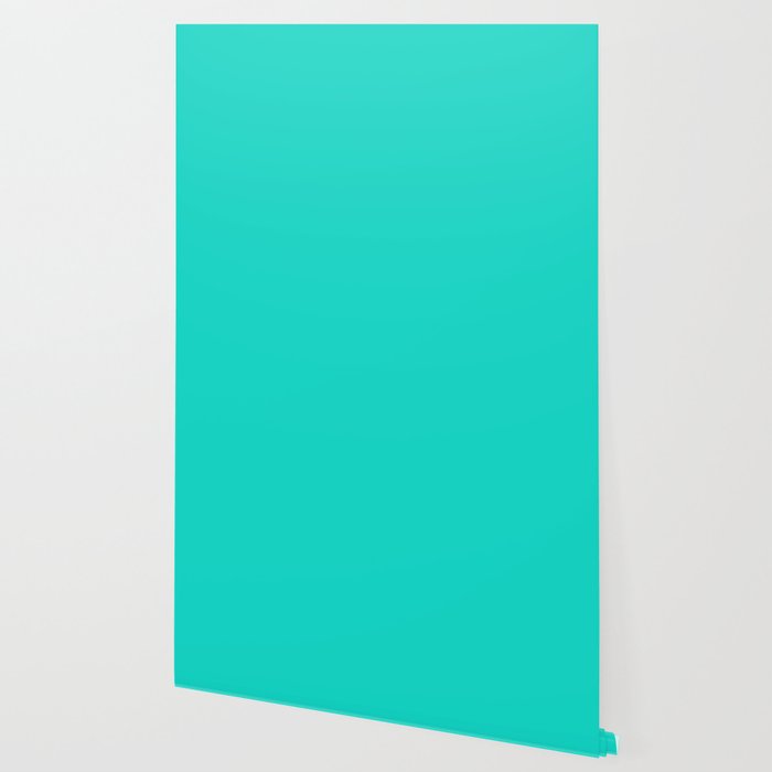 Mono Color Turquoise Wallpaper By Tafida Society6