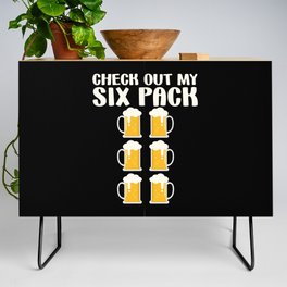 Check Out My Six Pack Beer Funny Credenza