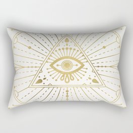 All-Seeing Eye Mandala – Gold Palette Rectangular Pillow