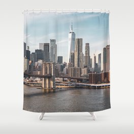 New York City Skyline and the Brooklyn Bridge | Travel Photography in NYC Shower Curtain