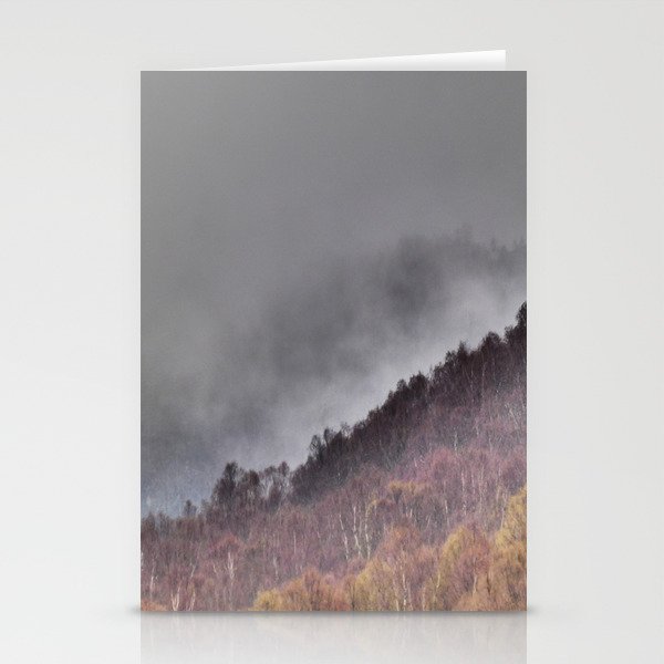 Scottish Highlands Spring Mist and a Birch Forest in I Art Stationery Cards