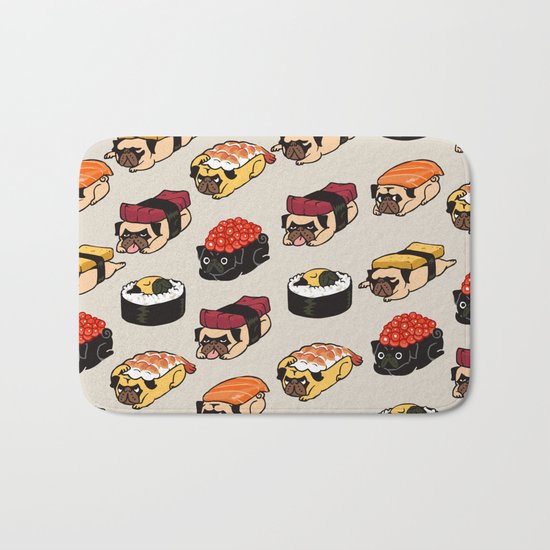 Sushi Pug Bath Mat