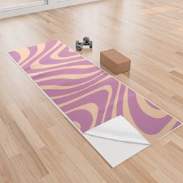 Purple & Peach Swirl Warp Lines Yoga Towel