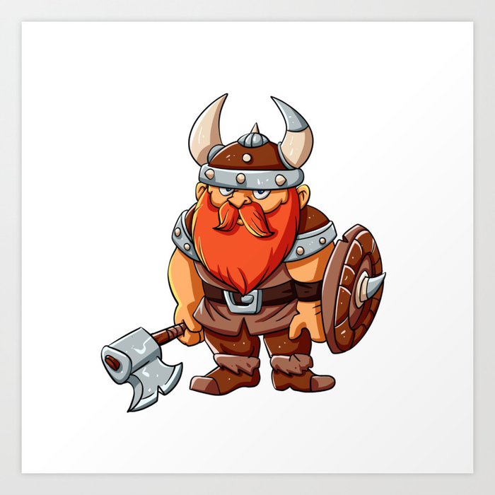 Viking Mascot Cartoon Illustration Art Print By Mario S Society6