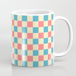 Combi Checkerboard - teal coral yellow Mug