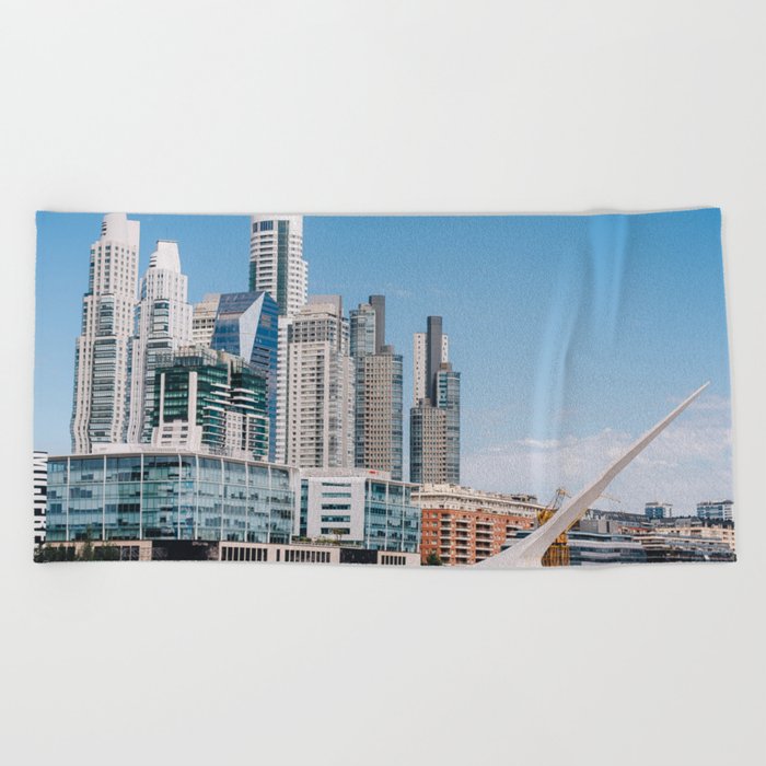 Argentina Photography - Puente De La Mujer In The Center Of Buenos Aires Beach Towel