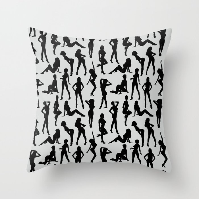 Femmes // Light Grey Throw Pillow
