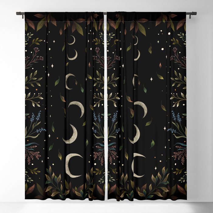 Crescent Moon Garden Blackout Curtain