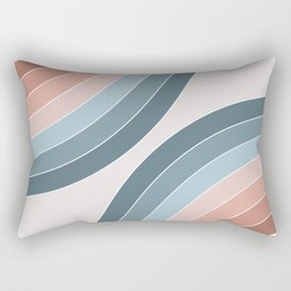 Blue and pink retro style circles Rectangular Pillow