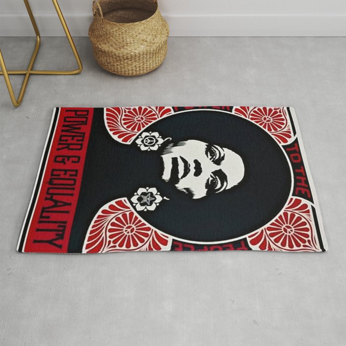 Angela Davis - Power & Equality - Power to the People - Red - African American Vintage Poster Rug