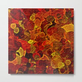 Distorted Red Dot Abstract Pattern Metal Print