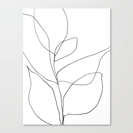 Minimalist Line Art Plant Drawing Canvas Print by mininst | Society6