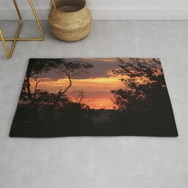 Brazil Photography - Silhouette Of Trees Under The Red Sunset Area & Throw Rug