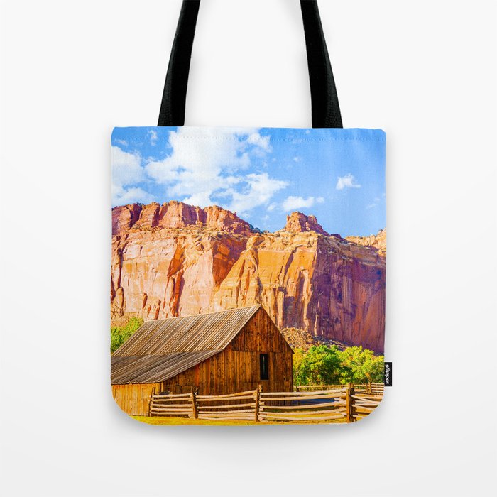Fruita Barn Capitol Reef National Park Utah Tote Bag By