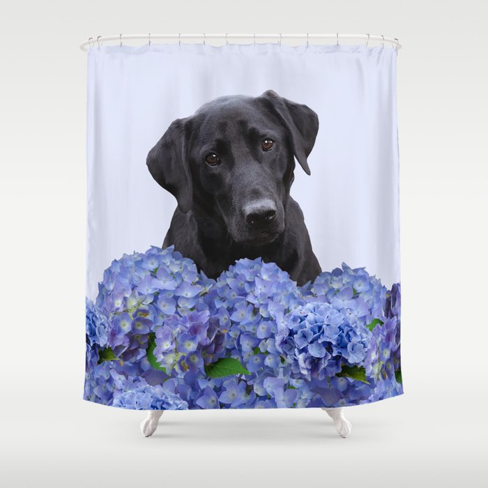 Black Labrador Dog -  Shower Curtain