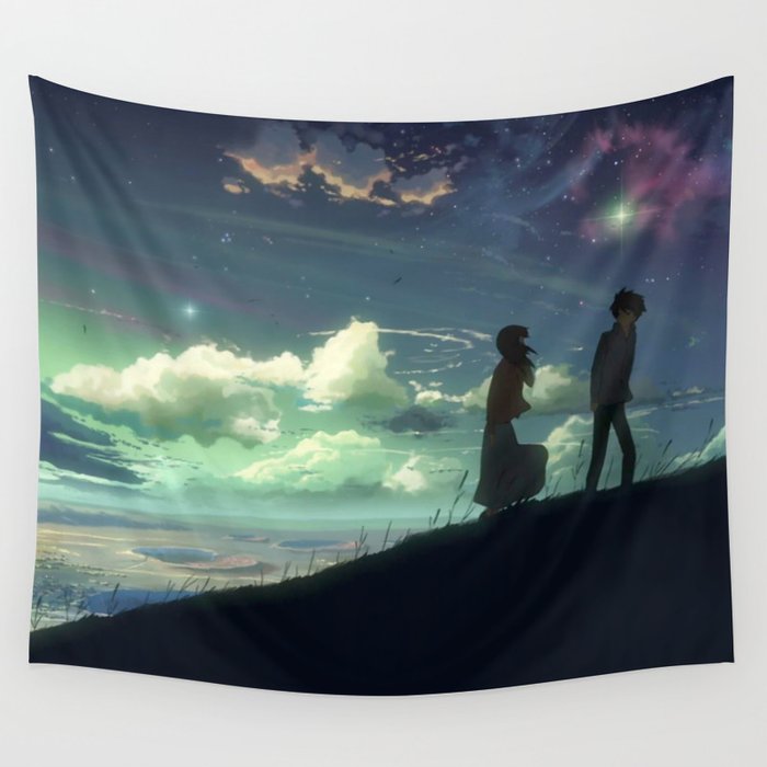 Love Couple On Hillside Romantic Star Gazing Anime Scenery Ultra