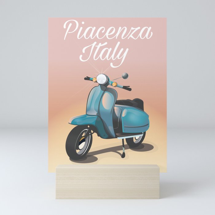 Piacenza Italy scooter vacation print. Mini Art Print