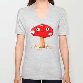 Wall-Eyed Mushroom V Neck T Shirt