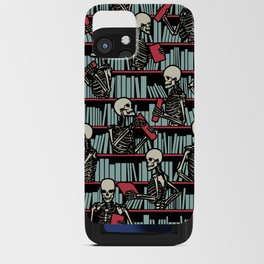 Bookish Public Library Skeleton Goth Librarian Books Pattern iPhone Card Case