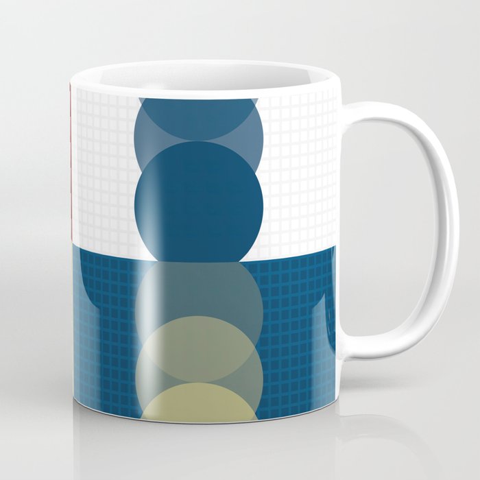Grid retro color shapes patchwork 2 Coffee Mug