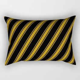 [ Thumbnail: Black & Dark Goldenrod Colored Lines Pattern Rectangular Pillow ]