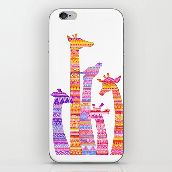 Giraffe Silhouettes in Colorful Tribal Print iPhone & iPod Skin