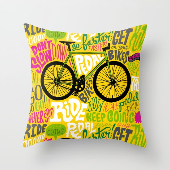 RIDE YOUR BIKES Throw Pillow