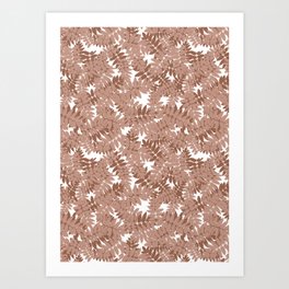 Leaf Layers - Vintage Neutral Brown Art Print